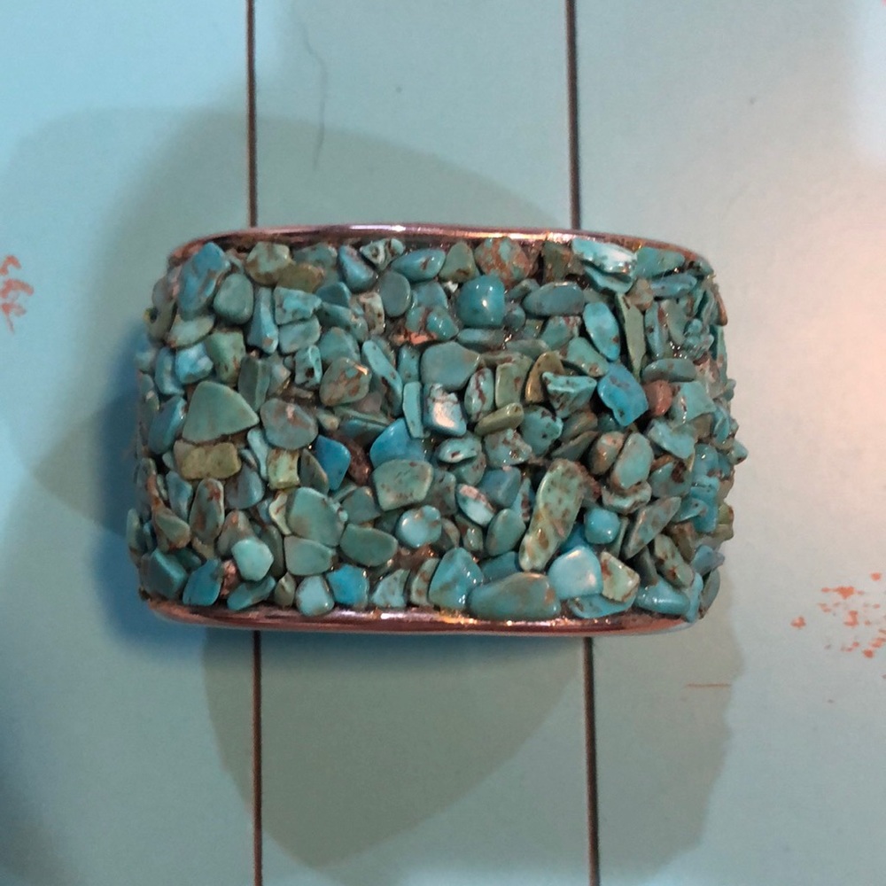 Blue stone cuff bracelet